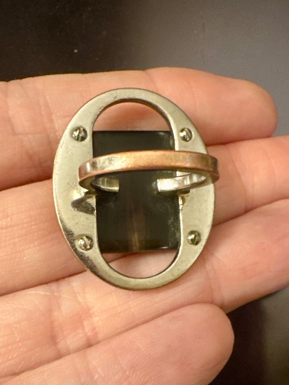 Coach Silver O and Tortoise Shell Resin Ring - Picture 9 of 11